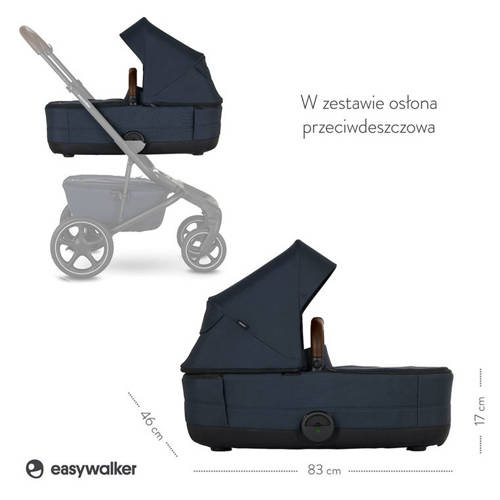 Easywalker Jimmey Gondola do wózka Indigo Blue (zawiera osłonkę przeciwdeszczową, nie zawiera budki i pałąka)